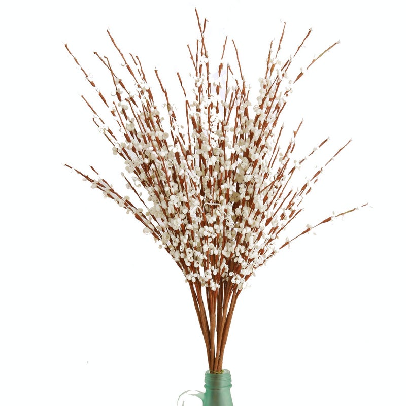 MISSWARM 10 Pieces 29.5" Long of Artificial Flowers Fake Flowers, Artificial Flowers for Wedding Home Office Party Hotel Indoor or Yard Decoration(White) (10, White) - Image 1